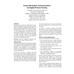 Cross-Generation Communication via Digital Picture