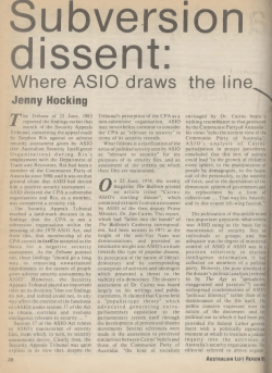 Subversion Dissent: Where ASIO Draws the Line