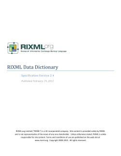 RIXML Data Dictionary