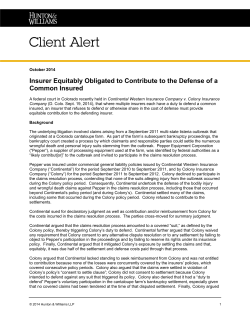 Insurer Equitably Obligated to Contribute to the Defense of a