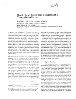 Budd-Chiari Syndrome Recurring Transplanted Liver In a
