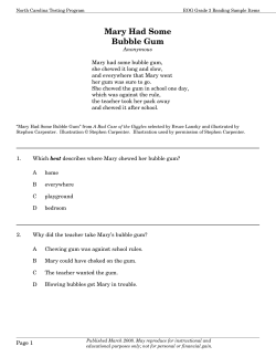 Mary Had Some Bubble Gum - North Carolina Public Schools