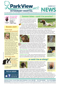 Summer 2017 - Park View Veterinary Hospital