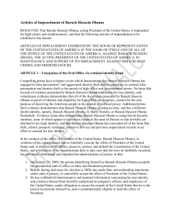 Articles of Impeachment of Barack Hussein Obama