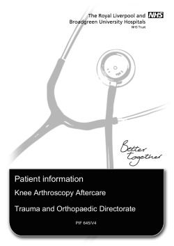 Knee Arthroscopy Aftercare
