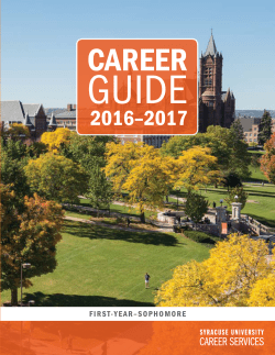 Freshman/Sophomore - Syracuse University Career Services