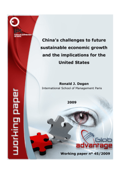 China`s challenges to future sustainable economic growth and the