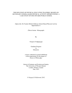 The Influence of Physical Education Teachers` Beliefs on Secondary