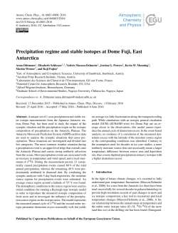 Precipitation regime and stable isotopes at Dome Fuji, East Antarctica