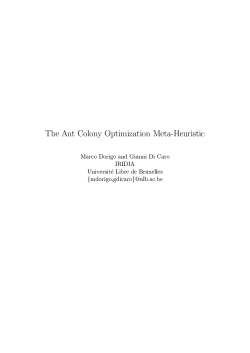 The Ant Colony Optimization Meta-Heuristic