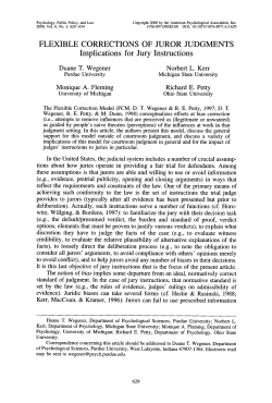 FLEXIBLE CORRECTIONS OF JUROR JUDGMENTS Implications