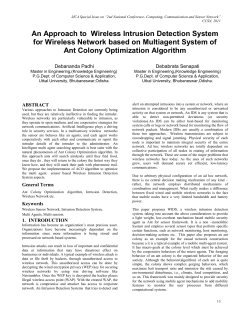 An Approach to Wireless Intrusion Detection System for Wireless