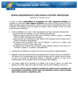 JUDOGI REQUIREMENTS AND JUDOGI CONTROL PROCEDURE