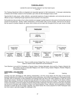 Theology - Mercyhurst Preparatory School