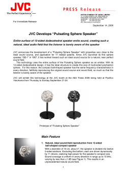 JVC Develops &ldquo;Pulsating Sphere Speaker&rdquo;