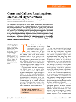 Corns and Calluses Resulting from Mechanical