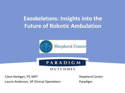 Exoskeletons - Paradigm Outcomes
