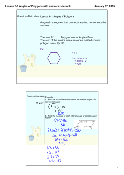 Lesson 6-1 Angles of Polygons with answers.notebook