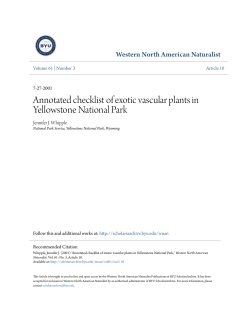 Annotated checklist of exotic vascular plants in Yellowstone National