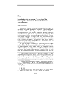 Note Insufficient Government Protection: The Inescapable Element