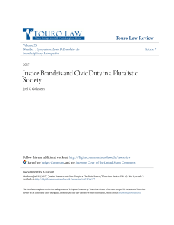 Justice Brandeis and Civic Duty in a Pluralistic Society