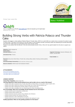 Building Strong Verbs with Patricia Polacco and Thunder