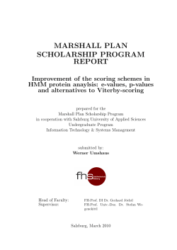 MARSHALL PLAN SCHOLARSHIP PROGRAM REPORT