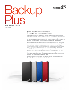 Data Sheet Seagate Backup Plus, easy automatic backup