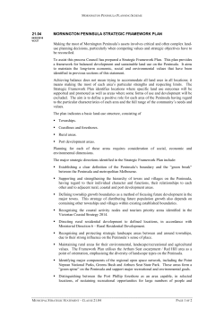 Mornington Peninsula Strategic Framework Plan