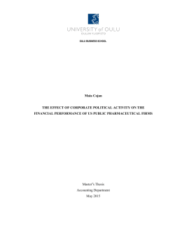 Maia Cojan THE EFFECT OF CORPORATE POLITICAL ACTIVITY