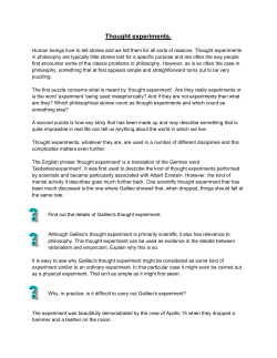 Thought experiments.