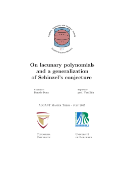 On lacunary polynomials and a generalization of Schinzel`s conjecture