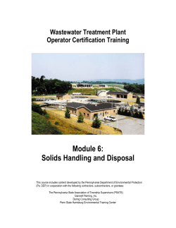 Module 6: Solids Handling and Disposal