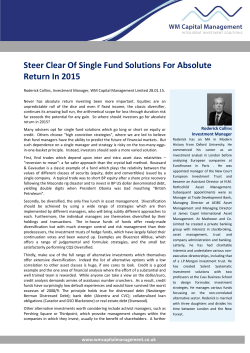 Steer Clear Of Single Fund Solutions For Absolute Return In 2015
