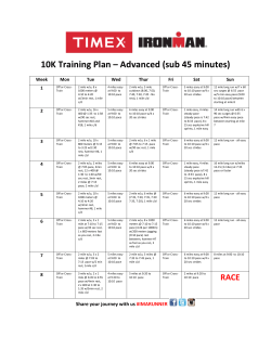 10K Training Plan &ndash; Advanced (sub 45 minutes)