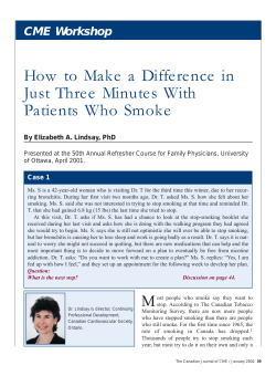 Workshop/ Smoking - STA HealthCare Communications