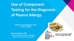 Use of Component Testing for the Diagnosis of Peanut Allergy