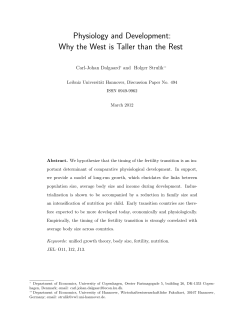 Physiology and Development: Why the West is Taller than the Rest