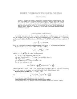 HERMITE FUNCTIONS AND UNCERTAINTY PRINCIPLES
