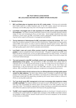 1 BBC TRUST SERVICE LICENCE REVIEW BBC LOCAL RADIO