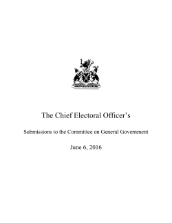 Chief Electoral Officer`s Speaking Remarks to