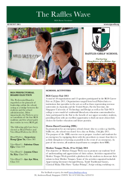 August 2011 - Raffles Girls` School
