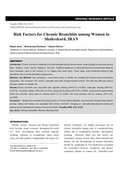 Risk Factors for Chronic Bronchitis among Women in