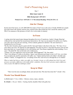 May 7, 2017: God`s Preserving Love