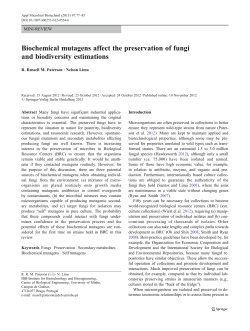 Biochemical mutagens affect the preservation of fungi and