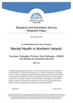 Mental Health in Northern Ireland: Overview
