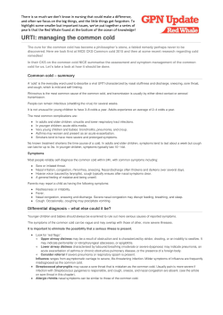 URTI: managing the common cold