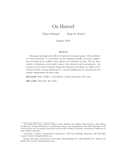 On Hatred - University of Alberta