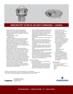 Appleton&trade; Mercmaster&trade; III HID 50-250 Watt Luminaires