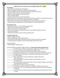 Study Guide for The Canterbury Tales and Middle English